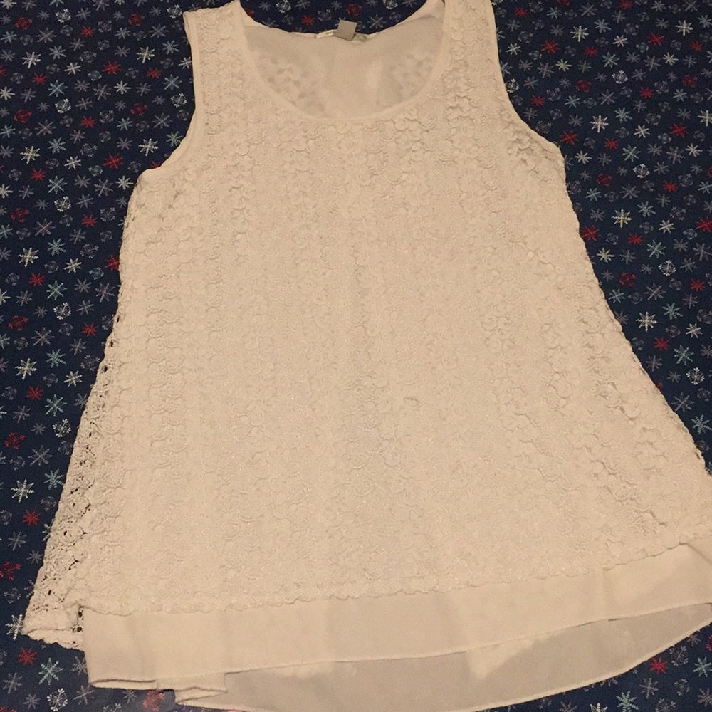 Super Cute Crochet White Tank Dressbarn Small